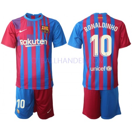 Barn Fotballdrakter FC Barcelona Ronaldinho 10 Hjemme 2021-22 Kortermet